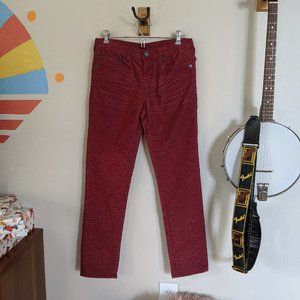 Burgundy Corduroy True Religion Skinny Jeans